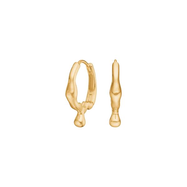 Forgyldt sølv creoler FLUID52, från Nordahl