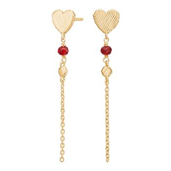 Forgyldt sølv ørehængere hjerte BRODERIE52, från Nordahl