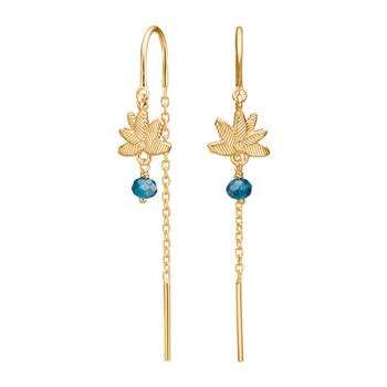 Forgyldt sølv ørehængere blå blomst BRODERIE52, från Nordahl