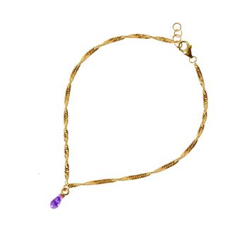 14kt armbånd med facetteret ametyst 16+1cm, från San - Links of Joy