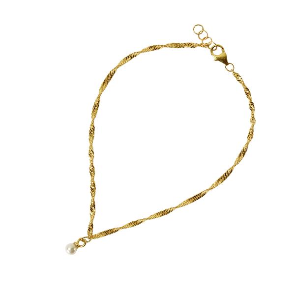 18kt armbånd med Ferskvandsperle 18+1cm, från San - Links of Joy