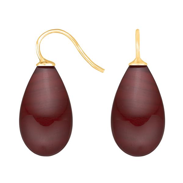 Forg. sølvøreh. m/bøhmisk kvartsglas farve84, från Heinzendorff