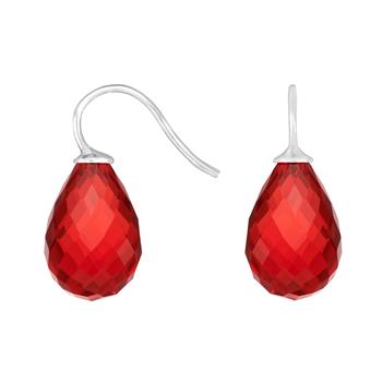 Rhod. sølvøreh. m/glas facetteret farve20, från Heinzendorff