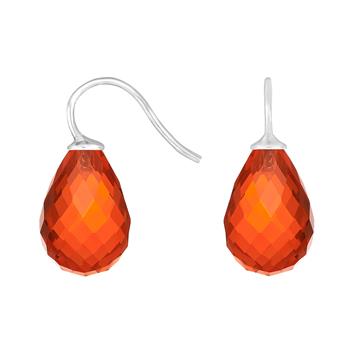 Rhod. sølvøreh. m/glas facetteret farve68, från Heinzendorff