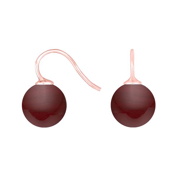 Rosaforg. sølvøreh. m/bøhmisk kvartsglas kugle 12mm, från Heinzendorff