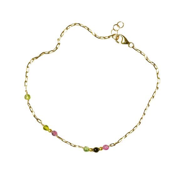 14kt armbånd & halskæde med turmalin 45cm, från San - Links of Joy