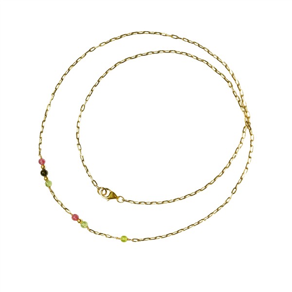 18kt armbånd & halskæde med turmalin 45cm, från San - Links of Joy