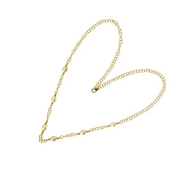 14kt armbånd & halskæde med ferskvandsperler 18cm, från San - Links of Joy