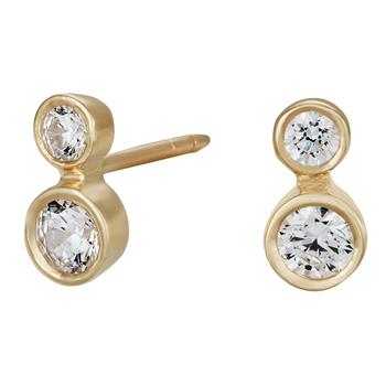 14kt. guldørestikker m/cz i rørfatning, från Siersbøl