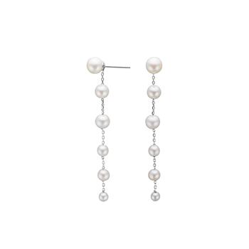 Rhd. sølv ørehængere m. perler, från Siersbøl