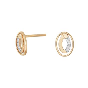 14kt. Guld ørestikker m. dia. 0.04ct W/SI, från Siersbøl