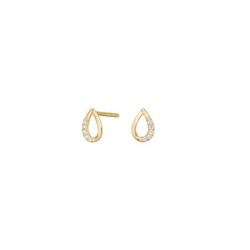 14kt. guldørestikker m.0,040ct W/SI, från Siersbøl