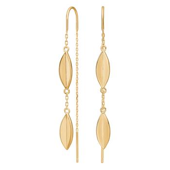 Forgyldt sølv ørehængere LEAVES52, från Nordahl