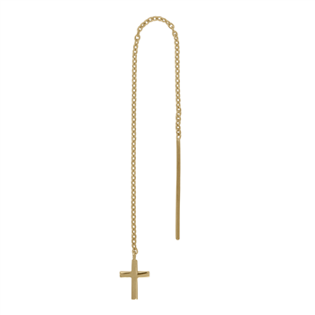 8kt. guldørekæde m/kors 1 stk., från Siersbøl