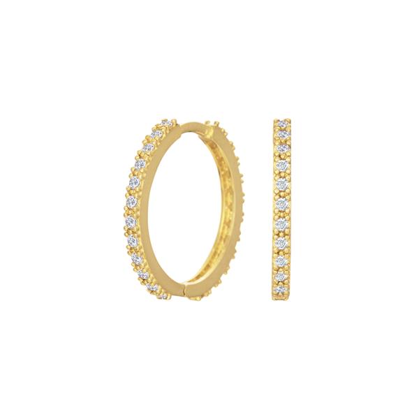 14 kt. guldcreoler m/cz 18mm, från Siersbøl