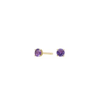 14kt. guldørestikkker m. 4mm ametyst, från Siersbøl