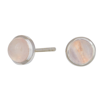 Rhd. sølv ørestikker SWEETS52 rosa quartz 7mm , från Nordahl