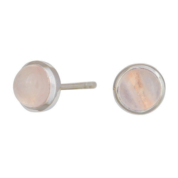 Rhd. sølv ørestikker SWEETS52 rosa quartz 7mm , från Nordahl