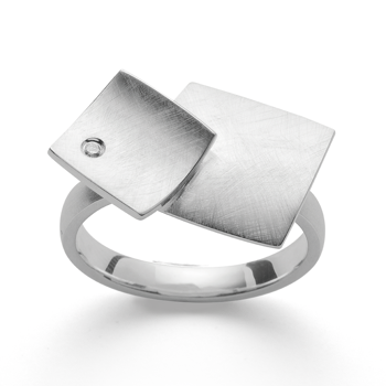 925,- Ring børstet, dia. 0,02ct W-SI, från Bastian Inverun