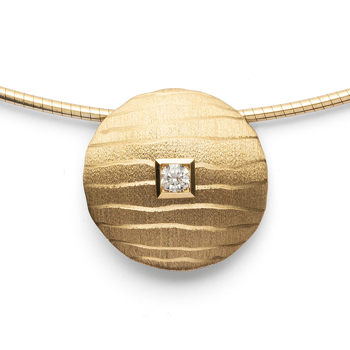 750/- Vedhæng mat/børstet, br. 0,06ct W-SI, från Bastian Inverun