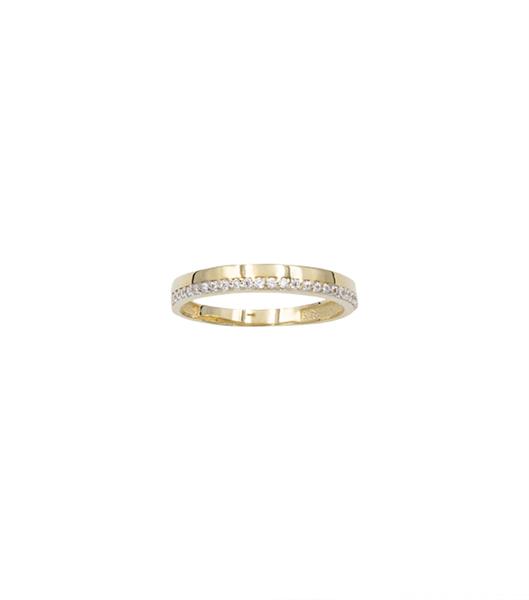 Ring 8 karat guld bølger med zirkonia, från L&G