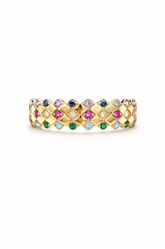 Ring 8 karat multifarvet zirkonia, från L&G