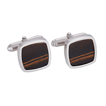 SON Rhd. Sølv manchetknapper m/ yellow tiger eye, från Son of Noa