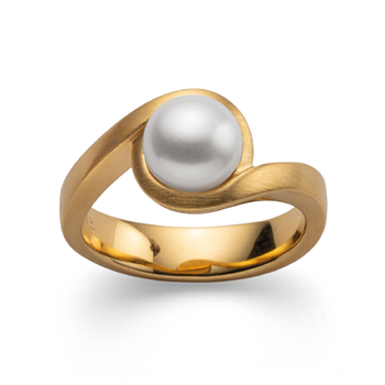 925/- Ring, mat fg, hvid kulturperle 3.52ct, från Bastian Inverun