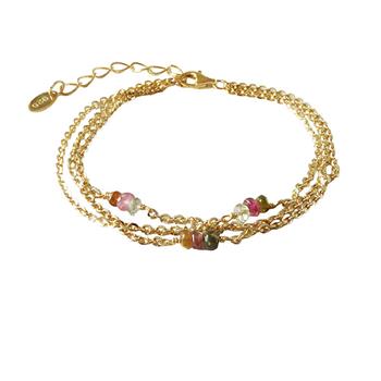 Armbånd & halskæde - Forgyldt med Turmalin 16+4cm, från San - Links of Joy