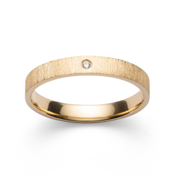 750/- Ring mat/børstet, brillant 0,02ct W-SI, från Bastian Inverun