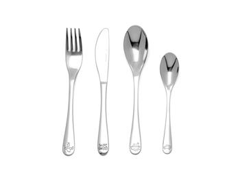 Børnebestik, 4 stk., Miffy-køretøjer, rustfrit stål, från Noa Kids