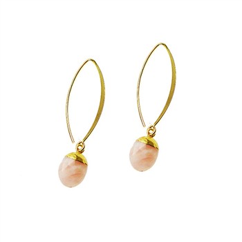 Øreringe - Forgyldt med Pink opal Forgyldt pr.par, från San - Links of Joy