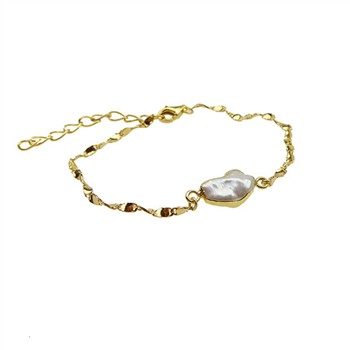 Armbånd -Forgyldt med Barok Ferskvandsperle 16+4cm, från San - Links of Joy