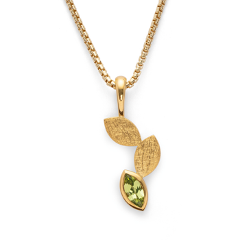 925/- Vedhæng, fg børstet/blank, peridot 0,58, från Bastian Inverun