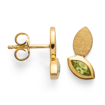 925/- Ørestikker, fg børstet/blank, peridot 0,5ct, från Bastian Inverun