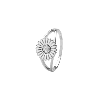 Sølv ring m/10mm marguerit hvid, från Aagaard