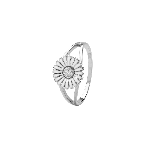Sølv ring m/10mm marguerit hvid, från Aagaard