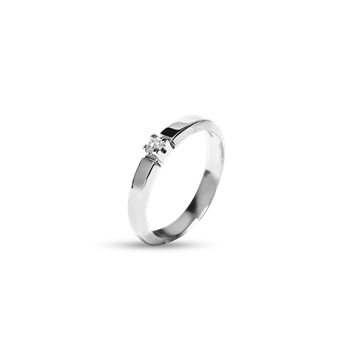 14KT HV.D.RING BRILL.1X0,03CT WPI, från Aagaard