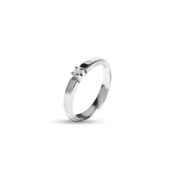 14KT HV.D.RING BRILL.1X0,03CT WPI, från Aagaard