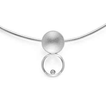 925/- Vedhæng mat/blank, brillant 0,02ct W-SI, från Bastian Inverun