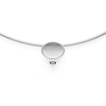 925/- Vedhæng mat/blank, brillant 0,015ct W-SI, från Bastian Inverun