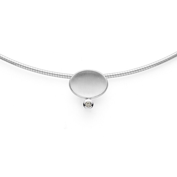 925/- Vedhæng mat/blank, brillant 0,015ct W-SI, från Bastian Inverun