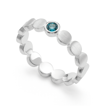 925/- Ring mat/blank, blå topas 0,14ct, från Bastian Inverun