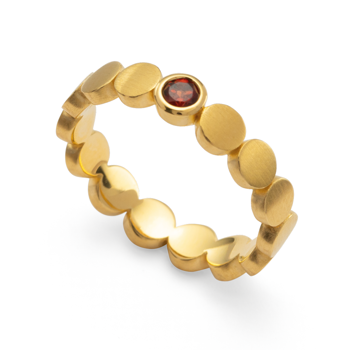 925/- Ring, fg mat/blank, Granat 0,15ct, från Bastian Inverun