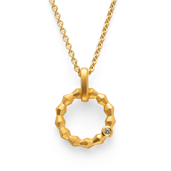 925/- Vedhæng, mat fg, brillant 0,02ct W-SI, från Bastian Inverun