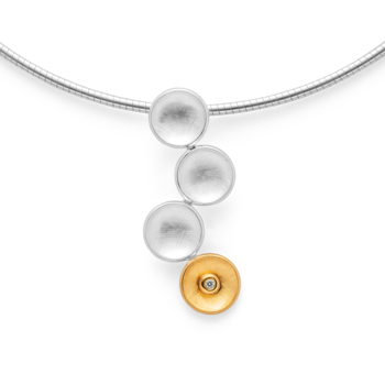 925/- Vedhæng, delvis fg børstet/blank, 0,02ct, från Bastian Inverun