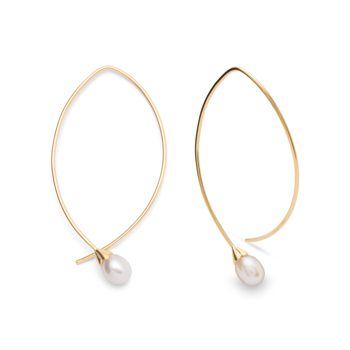 925/- ørehænger, mat fg, hvide kulturperle 3.10ct, från Bastian Inverun