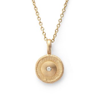 750/- Vedhænger mat/ struktureret, 0,02ct, från Bastian Inverun