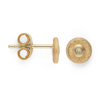 750/- ørehænger mat/teksturerede, 0.02ct, från Bastian Inverun