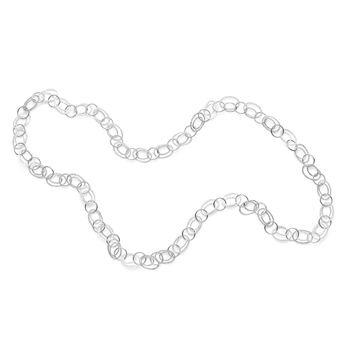 925/- collier, børstet/blank, 110cm, från Bastian Inverun